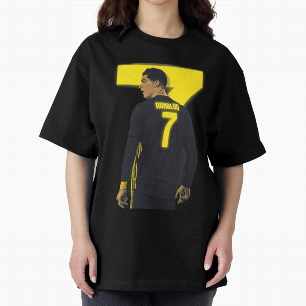 CR7 cristiano ronaldo logo Oversized T-Shirt Bring a Vintage Feel to Global Football Passion for FIFA World Cup 2026 Group Stage, Driven by Mbappe and Neymar, Argentina and Brazil, Championship Spirit, Famous Goals, Roaring Crowds and International