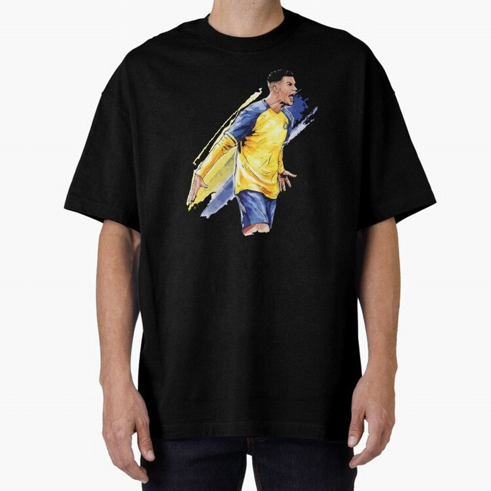 Ronaldo Al-Nassr 2022 Oversized T-Shirt Embrace Match Day Hype around FIFA World Cup 2026 Group Stage, Messi, Neymar and Mbappe, Spain, Classic Soccer Heritage, Championship Pressure, Fan Loyalty and International Pride; Ideal for Football Dads,