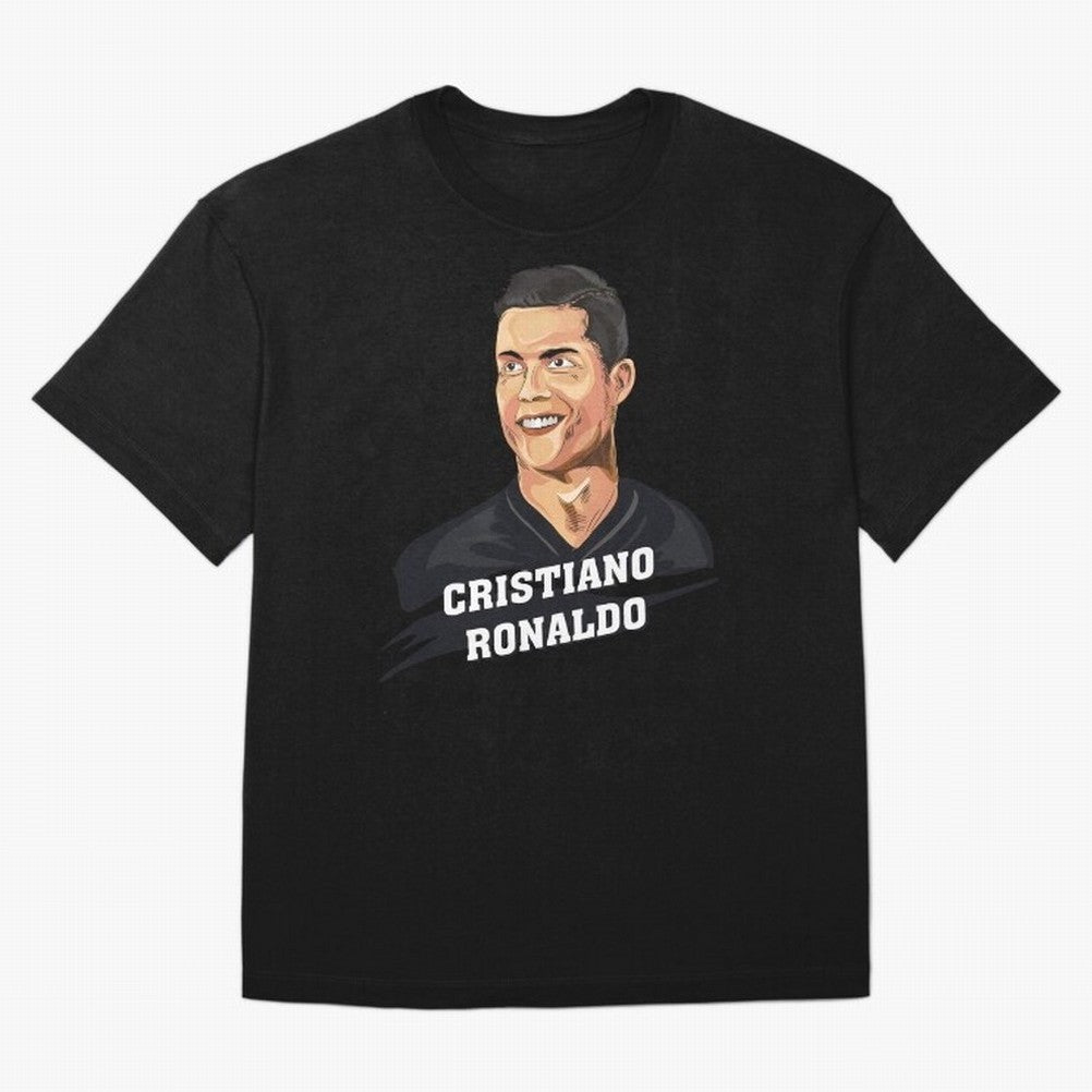 Cristiano Ronaldo Portrait Oversized T-Shirt Mark FIFA World Cup 2026 Group Stage Spirit, Connected to Brazil, Portugal and Argentina, Mbappe and Neymar, Classic Soccer Heritage, Championship Pressure, Fan Loyalty and International Pride; Made for