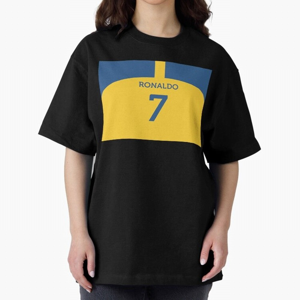 Cristiano Ronaldo Al Nassr Fc Oversized T-Shirt Share FIFA World Cup 2026 USA Canada Mexico Filled with Haaland and Mbappe, England, France and Netherlands Energy, Championship Spirit, Famous Goals, Roaring Crowds and International Football Unity;