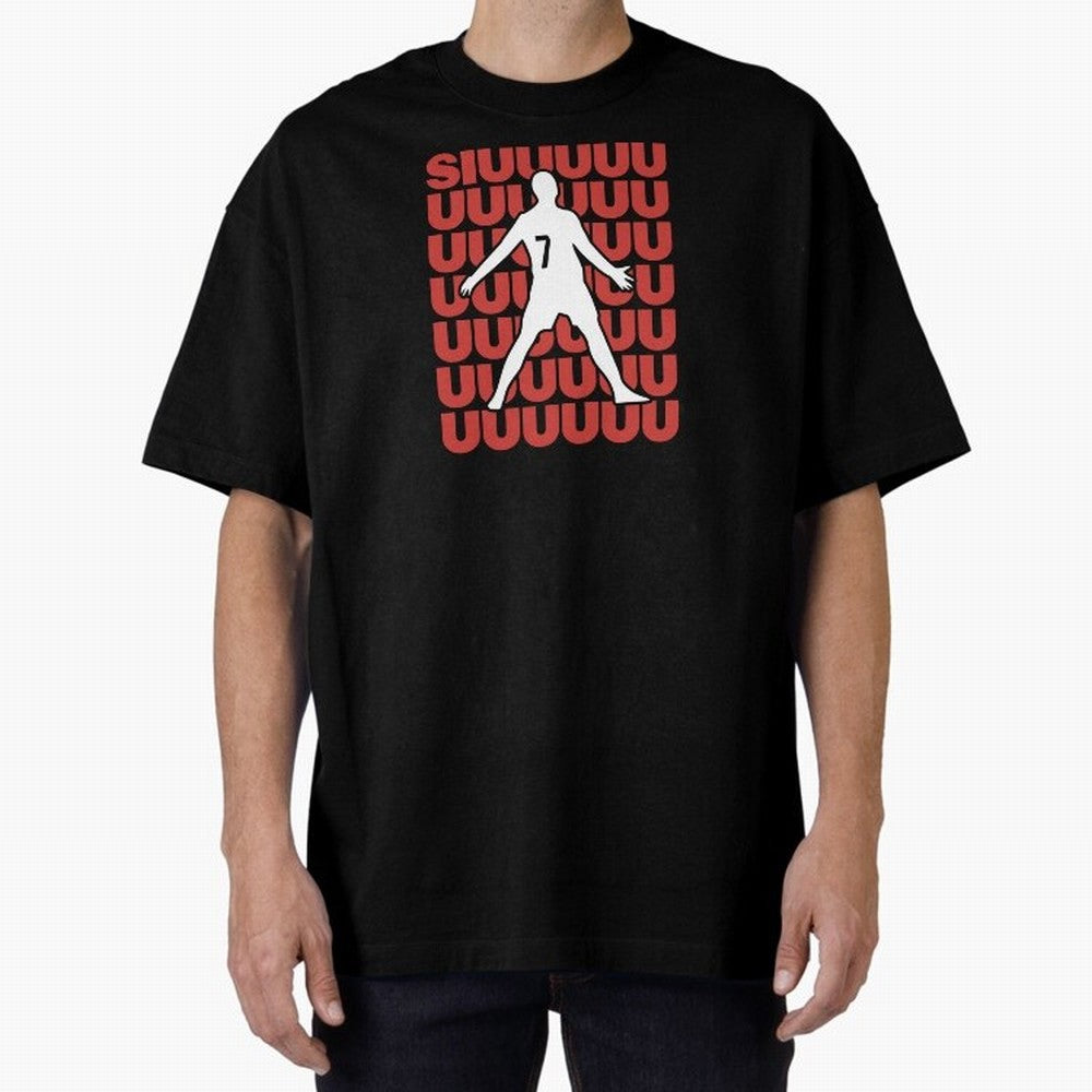 SIUUUUUU! Ronaldo Oversized T-Shirt Stand with FIFA World Cup 2026 Spirit, Driven by Germany, Messi, Retro Football Energy, Iconic Rivalries, Trophy Chase Drama and Stadium Atmosphere; Ideal for Fans Who Follow Messi, Cristiano Ronaldo, CR7,