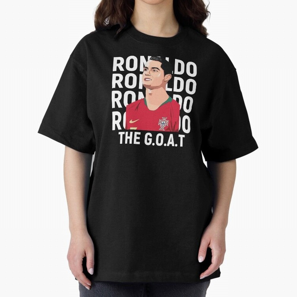 Ronaldo The Goat Oversized T-Shirt Live for the Drama of FIFA World Cup 2026 for Fans of Neymar and Brazil, Bringing Fan Favorite Moments, National Team Passion, Big Match Drama and Soccer History; Ideal for Fans Who Follow Messi, Cristiano