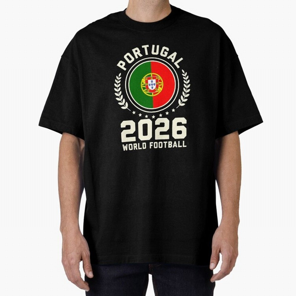 Portugal 2026 World Football Oversized T-Shirt Celebrate Soccer Greatness during Match Day Hype around FIFA World Cup 2026 Group Stage, Messi and Cristiano Ronaldo, Brazil, Portugal and Argentina, Retro Football Energy, Iconic Rivalries, Trophy