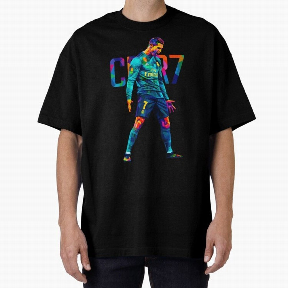Ronaldo Cr7 Wpap Art Oversized T-Shirt Celebrate Fan Favorites in Match Day Hype around FIFA World Cup 2026 USA Canada Mexico, Neymar, Haaland and Cristiano Ronaldo, Portugal, Spain and Germany, Worldwide Fan Energy, Dramatic Goals, Stadium Lights