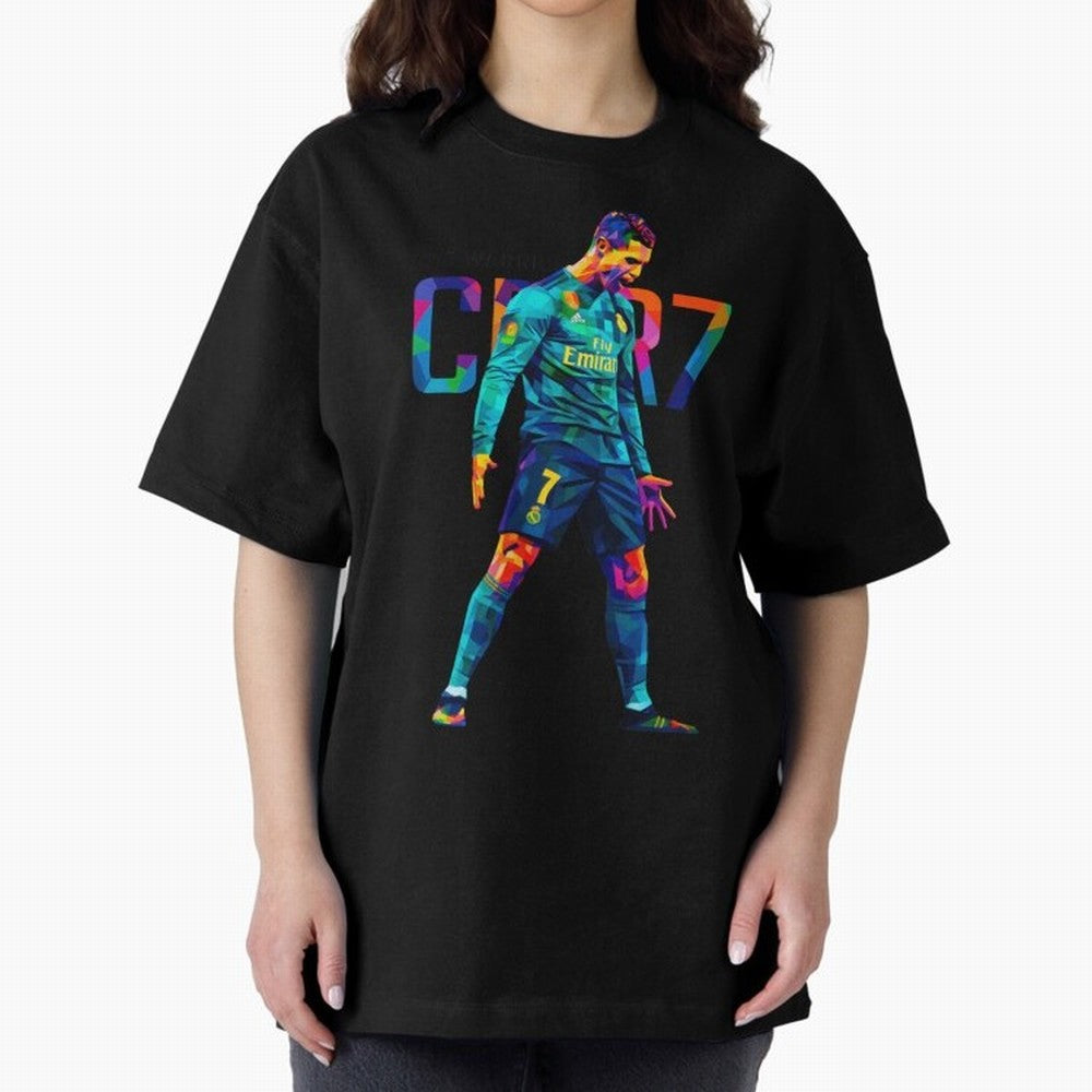 Ronaldo Cr7 Wpap Art Oversized T-Shirt Celebrate Fan Favorites in Match Day Hype around FIFA World Cup 2026 USA Canada Mexico, Neymar, Haaland and Cristiano Ronaldo, Portugal, Spain and Germany, Worldwide Fan Energy, Dramatic Goals, Stadium Lights