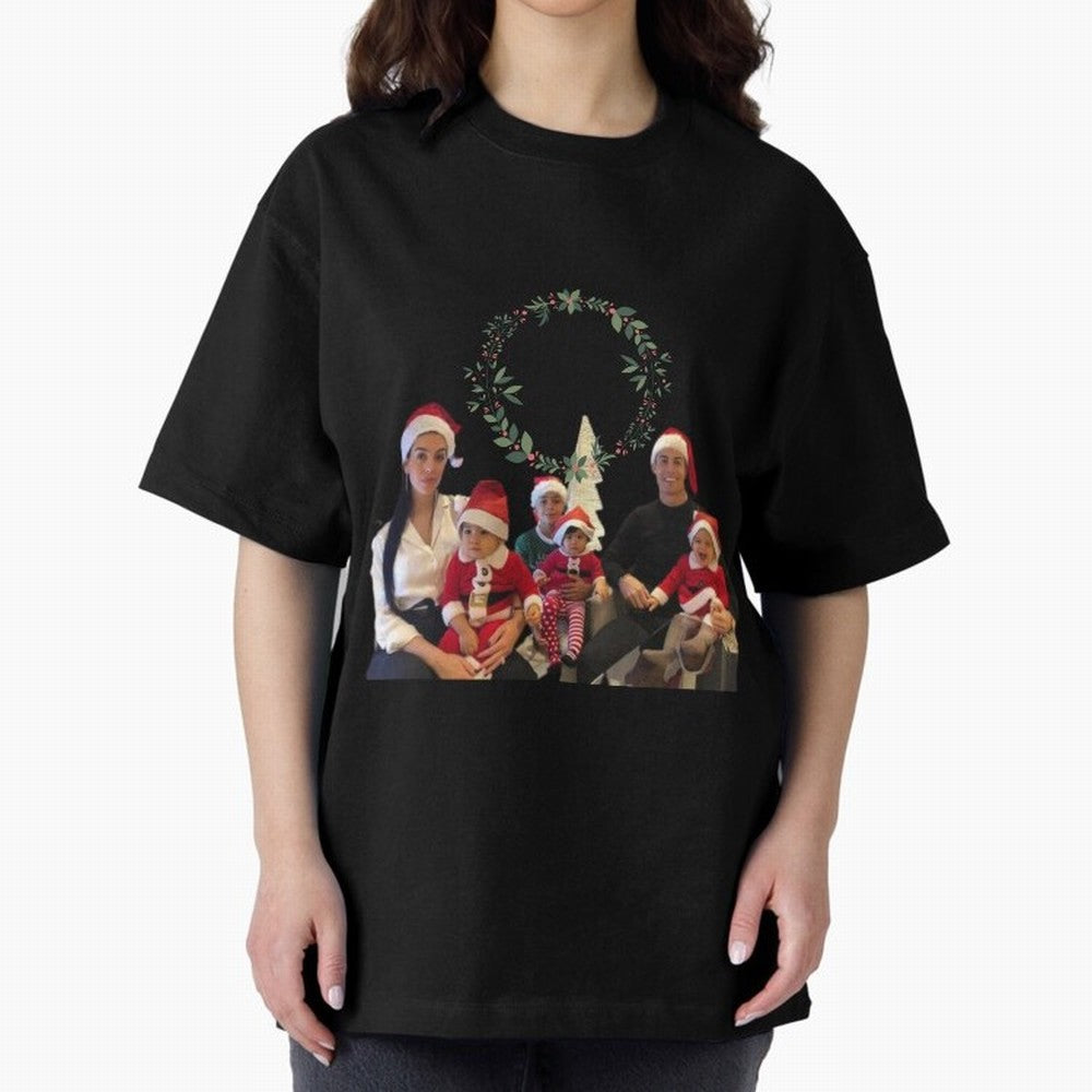 Cristiano ronaldo siuuu familly - siuuu Merry Christmas Oversized T-Shirt Back the Journey through Match Day Hype around FIFA World Cup 2026 USA Canada Mexico, Messi and Cristiano Ronaldo, Netherlands, Sports Nostalgia, International Competition,