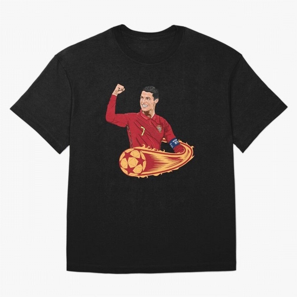 Cristiano Ronaldo drawing Oversized T-Shirt Cheer for Match Day Hype around FIFA World Cup 2026, Messi and Cristiano Ronaldo, England and Germany, Championship Spirit, Famous Goals, Roaring Crowds and International Football Unity; Great for Watch
