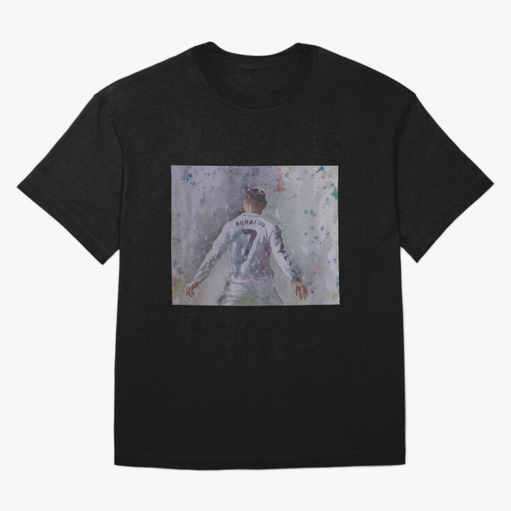 Cristiano Ronaldo - Portrait 2 Oversized T-Shirt Celebrate Rivalries and Pride in Global Football Passion for FIFA World Cup 2026 Group Stage, Connected to Cristiano Ronaldo, Portugal, Retro Football Energy, Iconic Rivalries, Trophy Chase Drama and