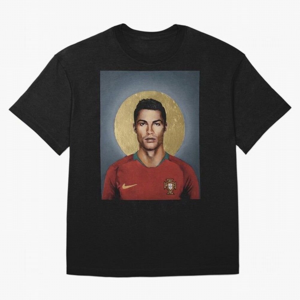 Cristiano Ronaldo CR7 Saint Portugal Football Legend Fan Art Oversized T-Shirt Represent FIFA World Cup 2026 Connected to Haaland and Mbappe, Spain Energy, Match Day Excitement, Supporter Culture, Golden Goals and Global Football Passion; Created