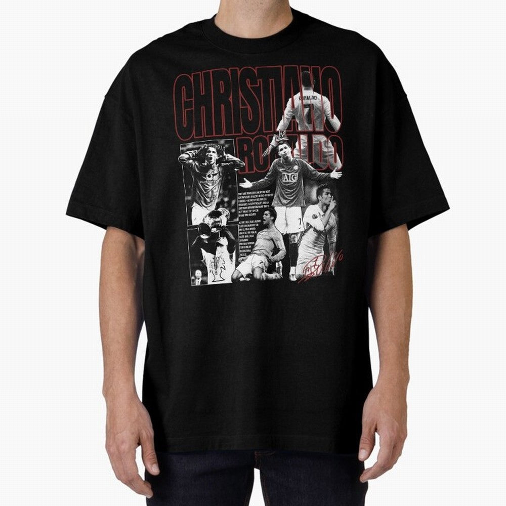 Cristiano Ronaldo Vintage Graphic Oversized T-Shirt Celebrate Supporters United by FIFA World Cup 2026 Spirit, Featuring Spain and Netherlands, Neymar, Haaland and Cristiano Ronaldo, Goal Celebration Energy, Supporter Heritage, Football Icons and