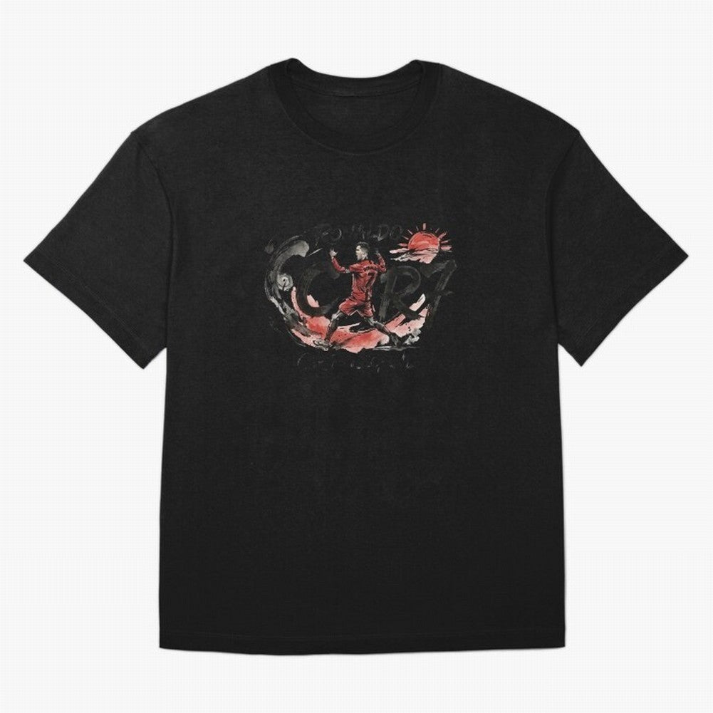 Cristiano Ronaldo CR7 Legend Japanese Ink Art Style Oversized T-Shirt Bring Bold Fan Energy to Global Football Passion for FIFA World Cup 2026 USA Canada Mexico, Made for Mbappe and Neymar, Spain, Classic Soccer Heritage, Championship Pressure, Fan