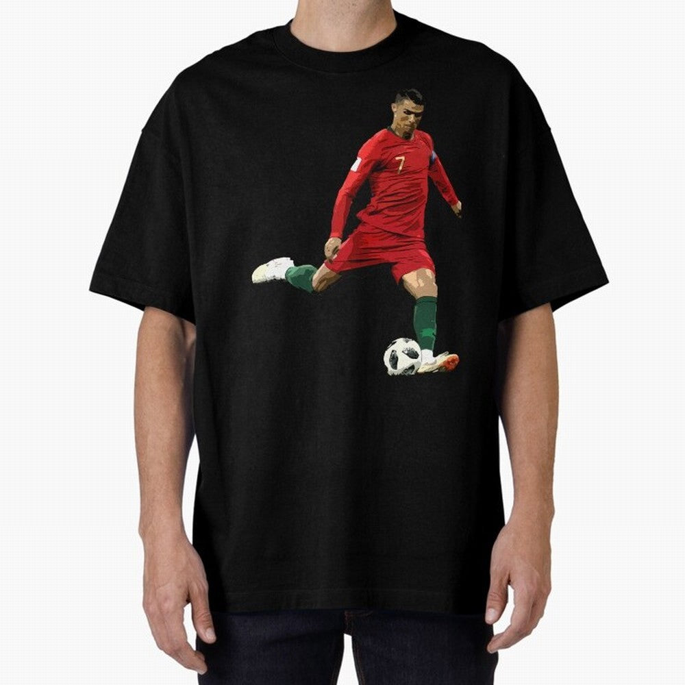 Cristiano Ronaldo Oversized T-Shirt Fuel Your Fan Pride for FIFA World Cup 2026 Connected to CR7, Portugal Energy, Worldwide Fan Energy, Dramatic Goals, Stadium Lights and Championship Celebrations; Great for Watch Parties, Sports Bars, Family