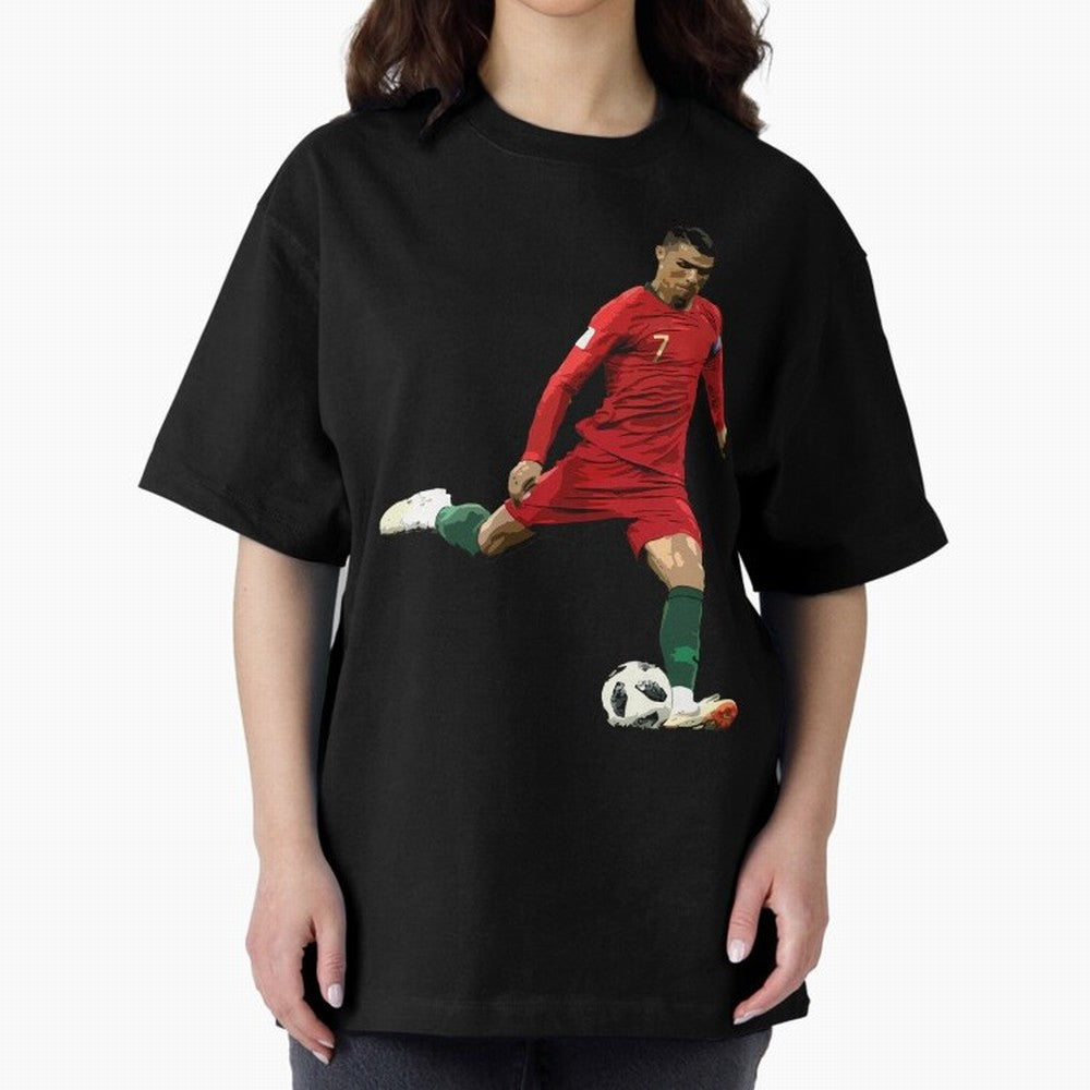 Cristiano Ronaldo Oversized T-Shirt Fuel Your Fan Pride for FIFA World Cup 2026 Connected to CR7, Portugal Energy, Worldwide Fan Energy, Dramatic Goals, Stadium Lights and Championship Celebrations; Great for Watch Parties, Sports Bars, Family