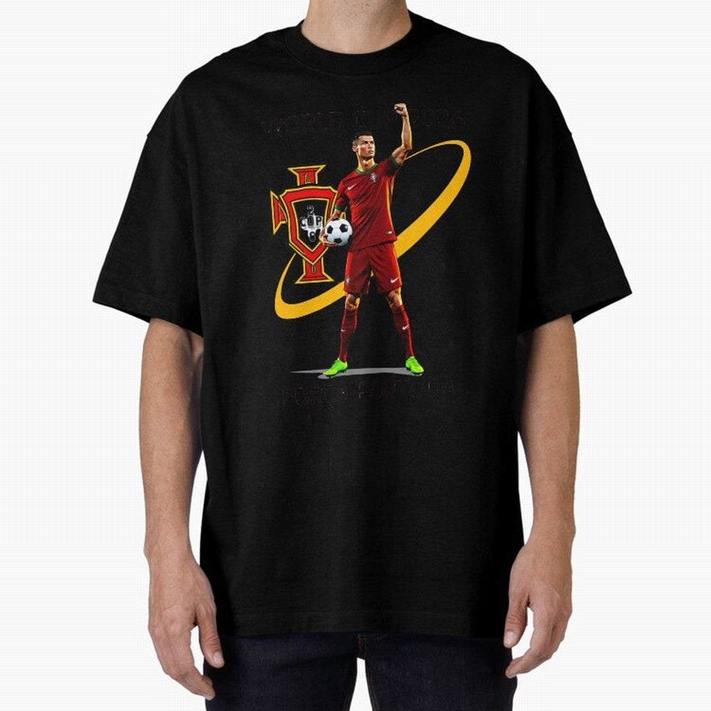 FIFA World Cup 2026 - Portugal Fan Oversized T-Shirt Bring Match Day Fire to FIFA World Cup 2026 USA Canada Mexico Highlighting CR7, Argentina Energy, Sports Nostalgia, International Competition, Famous Players and Unforgettable Victories; Great