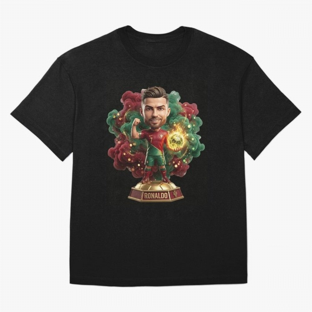 Ronaldo Portugal 2026 - Legend Soccer Chibi 3D Oversized T-Shirt Celebrate Every Goal in FIFA World Cup 2026 for Fans of CR7 and England, Bringing Stadium Chants, National Pride, Trophy Dreams and Unforgettable Football Memories; Great for Watch
