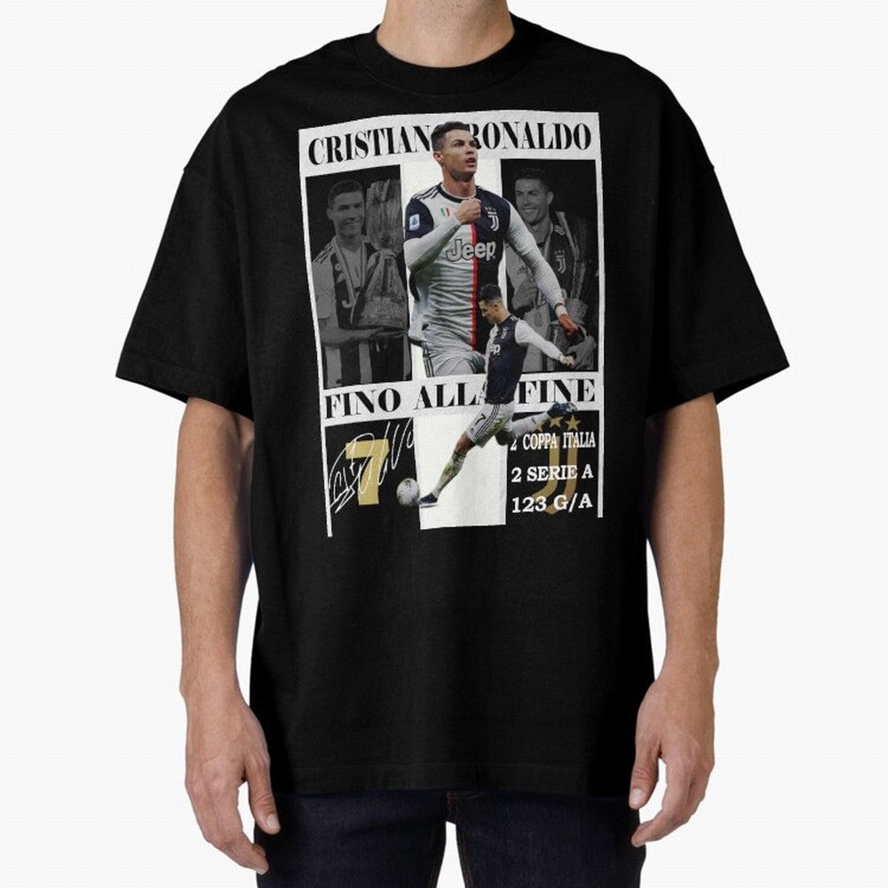 Cristiano Ronaldo Juventus Poster - Iconic CR7 Turin Fan Art Print Oversized T-Shirt Discover FIFA World Cup 2026 USA Canada Mexico for Fans of Neymar and France and Portugal, Bringing Sports Nostalgia, International Competition, Famous Players and