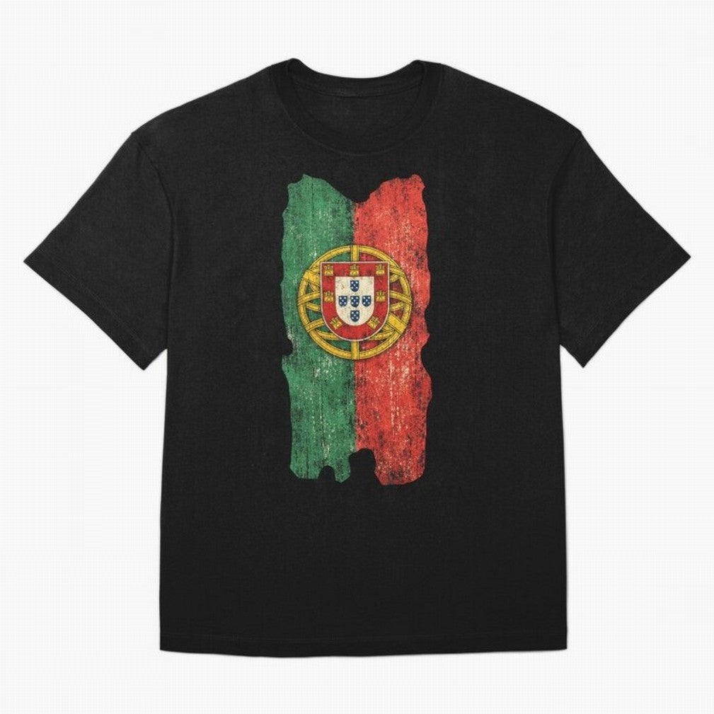 Vintage Portugal Flag Soccer Fan Design Oversized T-Shirt Relive the FIFA World Cup 2026 Journey through Haaland and Mbappe Highlights, Argentina Pride, Worldwide Fan Energy, Dramatic Goals, Stadium Lights and Championship Celebrations; Perfect for