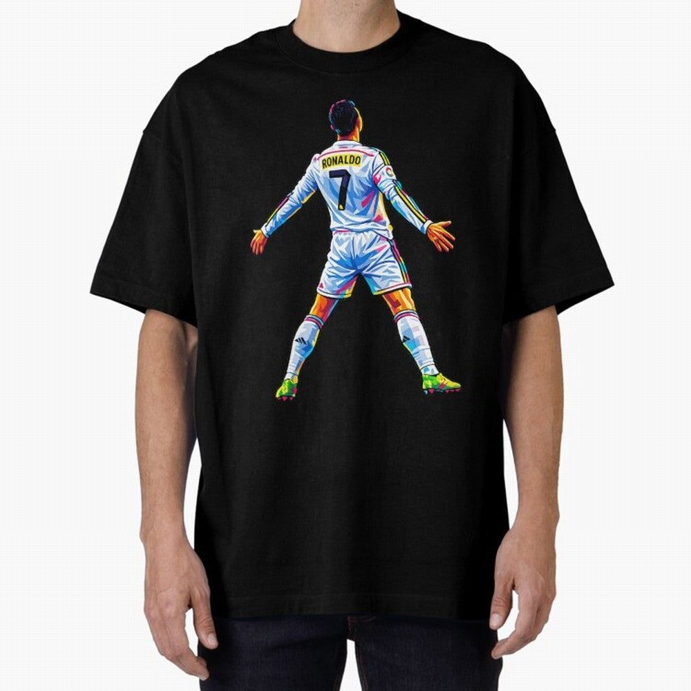 The GOAT Ronaldo Oversized T-Shirt Show Your Love for FIFA World Cup 2026 USA Canada Mexico Spirit, Highlighting Spain, Messi, CR7 and Mbappe, Stadium Chants, National Pride, Trophy Dreams and Unforgettable Football Memories; Ideal for Passionate
