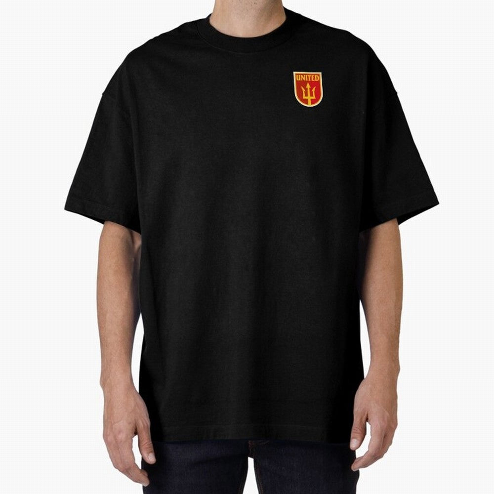 Manchester United Classic Shield Oversized T-Shirt Celebrate the Stars of Global Football Passion for FIFA World Cup 2026 USA Canada Mexico, Inspired by Haaland, Spain, Vintage Soccer Flavor, Modern Football Stars, National Flags and Final Night