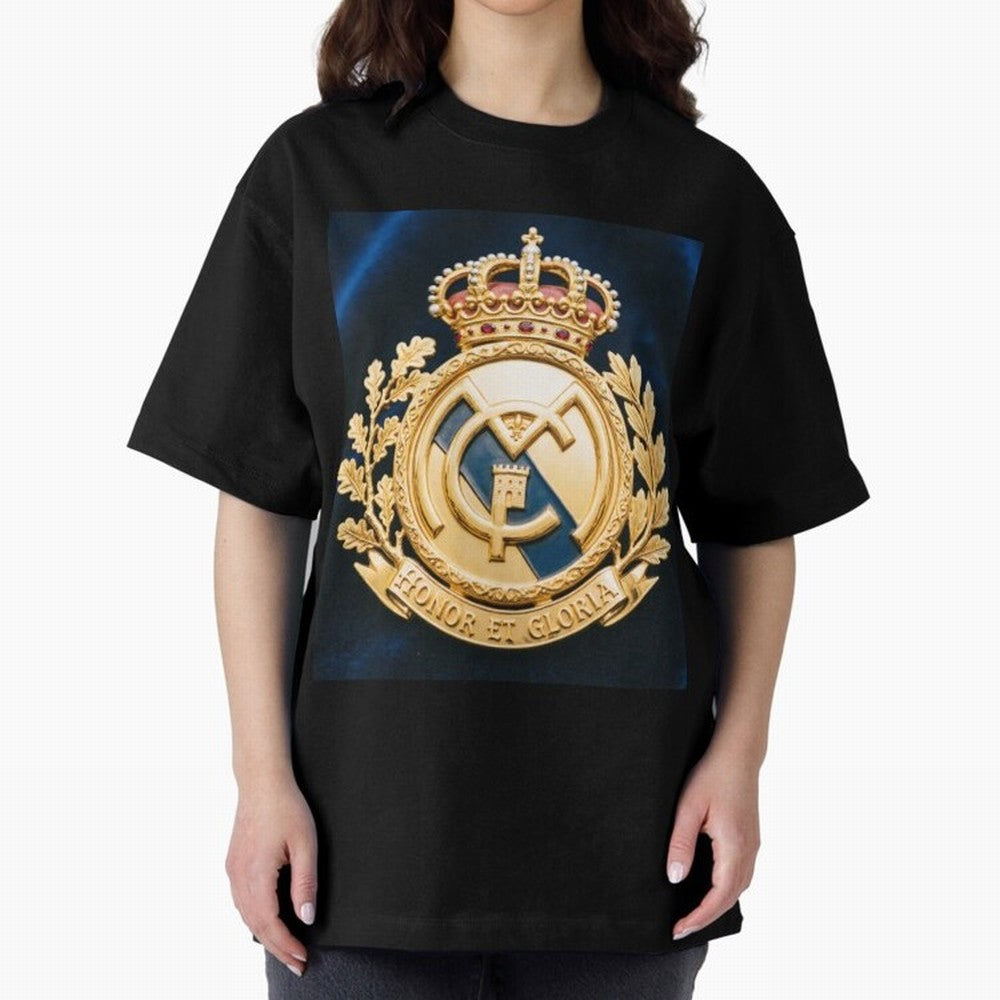 Madrid Honor y Gloria Oversized T-Shirt Celebrate the Stars of Global Football Passion for FIFA World Cup 2026 Group Stage, Driven by CR7 and Messi, Germany, Soccer Culture, Superstar Moments, National Team Dreams and Competitive Fire; Great for