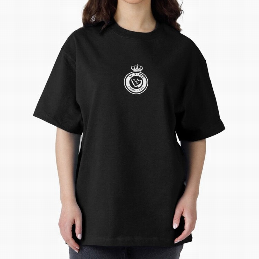 Al Nassr Black and White Oversized T-Shirt Fuel the Hype around FIFA World Cup 2026 Spirit, Built around Spain, CR7 and Messi, Champion Mindset, Group Stage Buzz, Knockout Tension and Passionate Fan Culture; Perfect for Fans, Collectors, Family