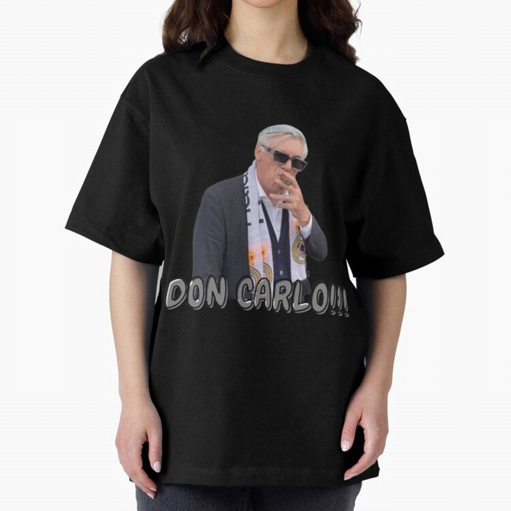 Don Carlo Ancelotti Oversized T-Shirt Follow Every Goal of FIFA World Cup 2026 Group Stage for Fans of Neymar and Brazil, Portugal and Argentina, Bringing Championship Spirit, Famous Goals, Roaring Crowds and International Football Unity; Perfect