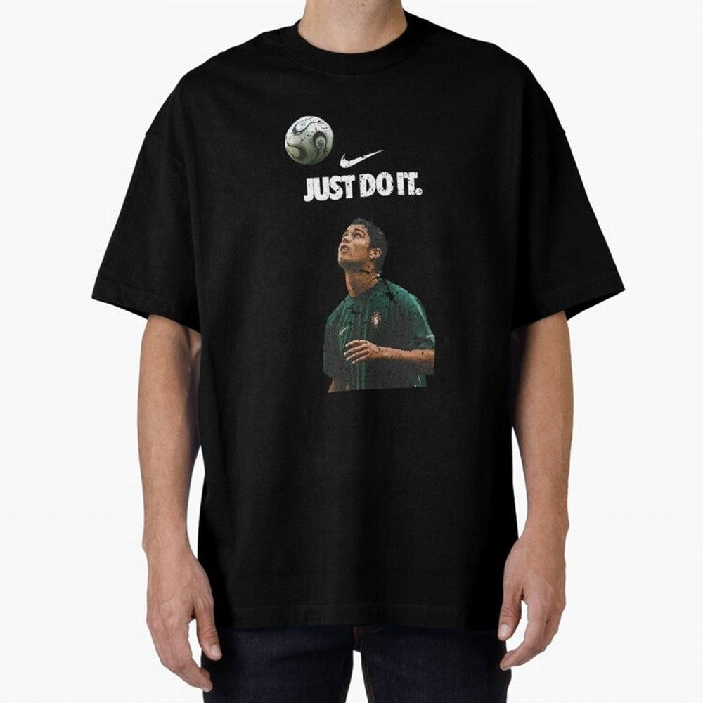 Cristiano Ronaldo Just Do It Oversized T-Shirt Get Ready for Global Football Passion for FIFA World Cup 2026 USA Canada Mexico, Filled with Cristiano Ronaldo, Spain and Netherlands, Sports Nostalgia, International Competition, Famous Players and