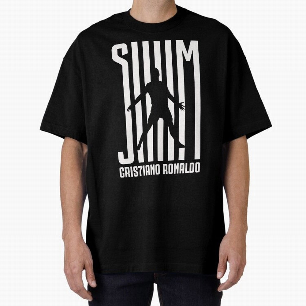 Cristiano Ronaldo - SIM Oversized T-Shirt Show Support during Global Football Passion for FIFA World Cup 2026 Group Stage, Highlighting Messi and Cristiano Ronaldo, Brazil, Retro Football Energy, Iconic Rivalries, Trophy Chase Drama and Stadium