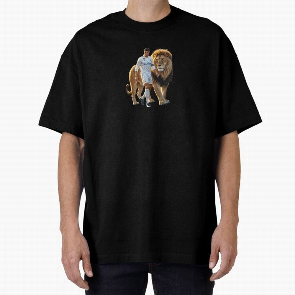 Christiano Ronaldo lion Oversized T-Shirt Unlock FIFA World Cup 2026 Driven by Messi, Neymar and Mbappe, Spain Energy, Worldwide Fan Energy, Dramatic Goals, Stadium Lights and Championship Celebrations; Ideal for Football Dads, Football Moms,
