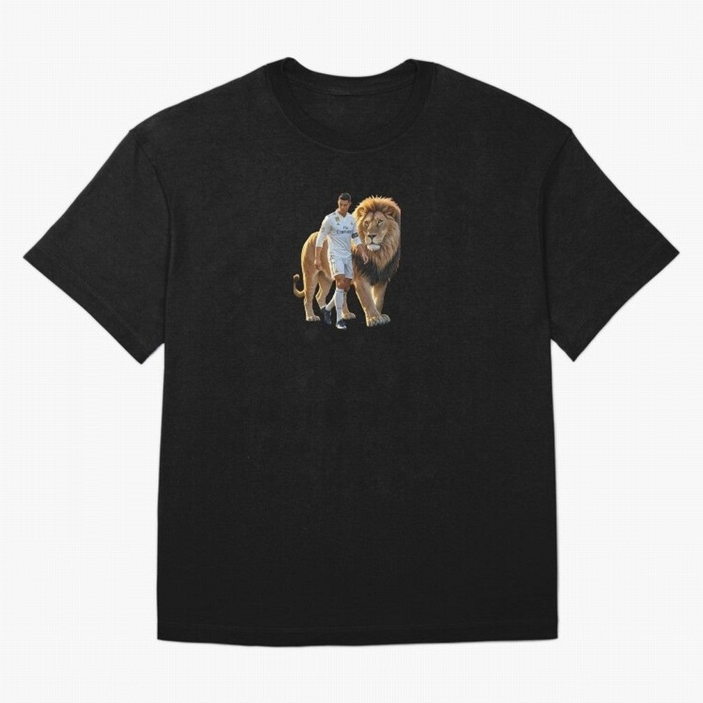 Christiano Ronaldo lion Oversized T-Shirt Unlock FIFA World Cup 2026 Driven by Messi, Neymar and Mbappe, Spain Energy, Worldwide Fan Energy, Dramatic Goals, Stadium Lights and Championship Celebrations; Ideal for Football Dads, Football Moms,