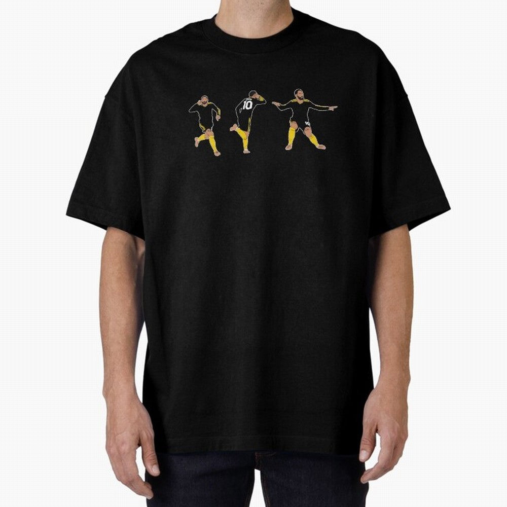 Matheus Cunha Goal Celebration Dance Trio Minimalist Oversized T-Shirt Create Match Day Hype around FIFA World Cup 2026, Messi, Neymar and Mbappe, Spain, Stadium Chants, National Pride, Trophy Dreams and Unforgettable Football Memories; Made for