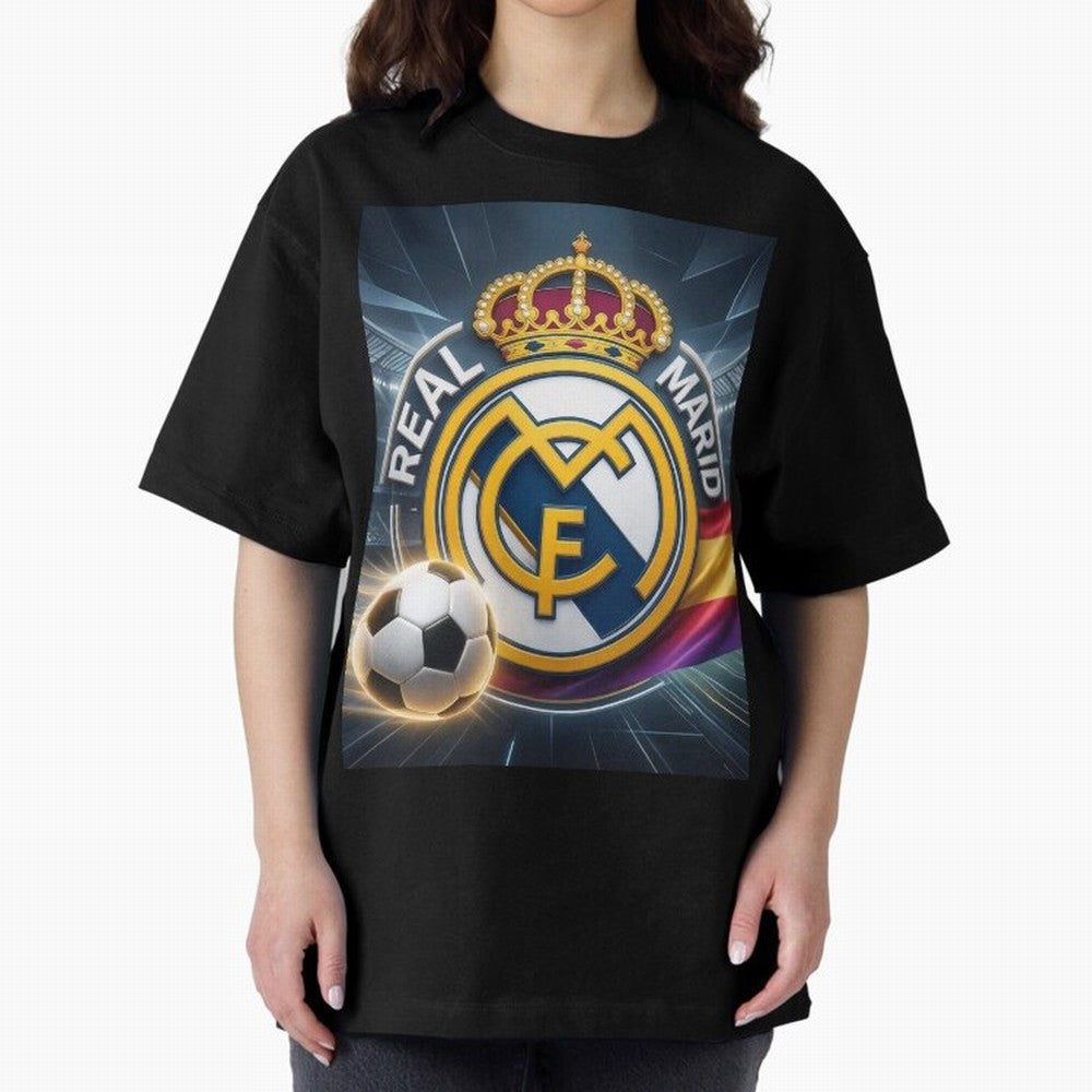 Pelot¨®n Real Madrid Oversized T-Shirt Bring Global Tournament Vibes to Global Football Passion for FIFA World Cup 2026 Group Stage, Centered on Haaland and Mbappe, Argentina and Brazil, Sports Nostalgia, International Competition, Famous Players