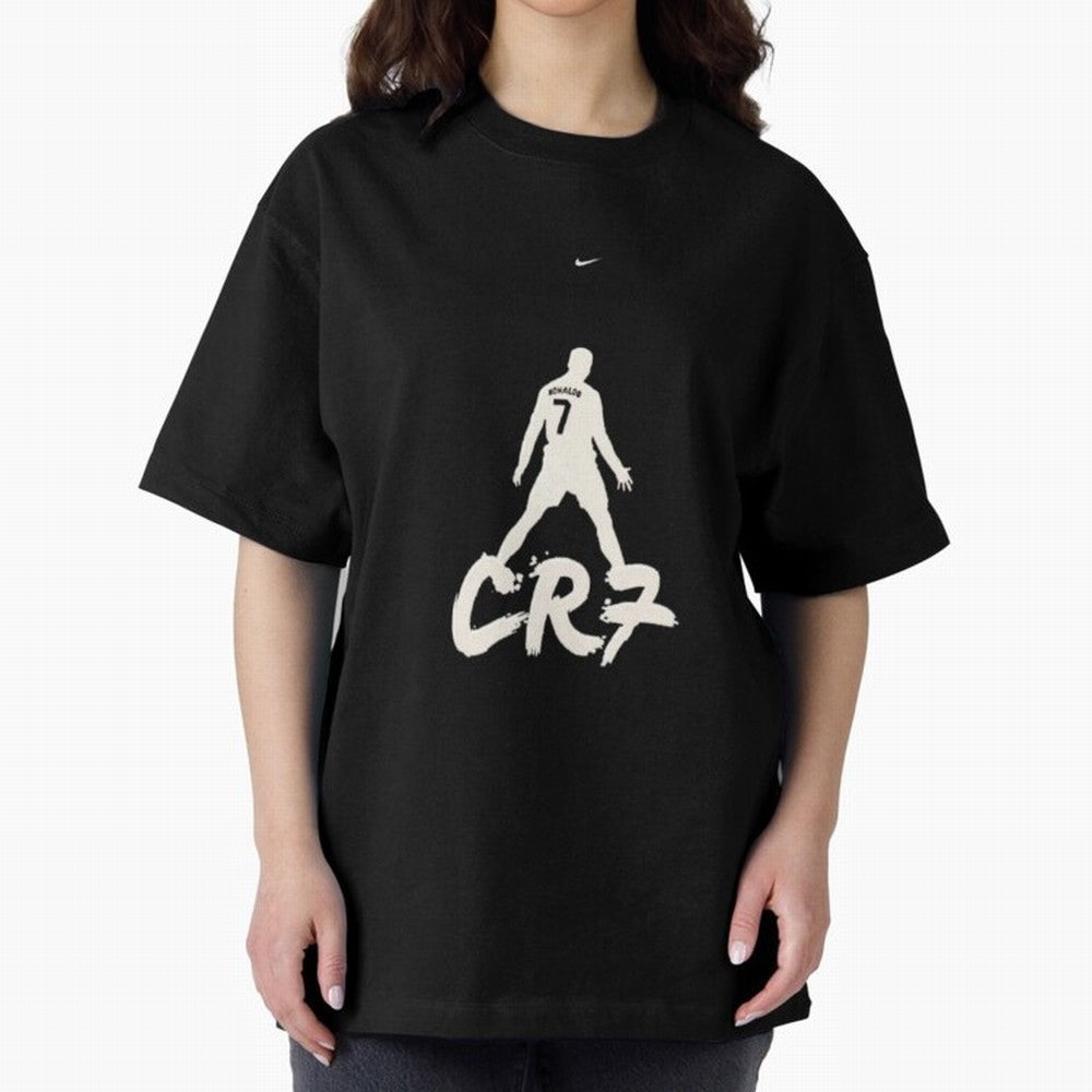 Cristiano Ronaldo CR7 Minimalist Silhouette Football Art Oversized T-Shirt Discover Match Day Hype around FIFA World Cup 2026 USA Canada Mexico, CR7 and Messi, Argentina and Brazil, Retro Football Energy, Iconic Rivalries, Trophy Chase Drama and