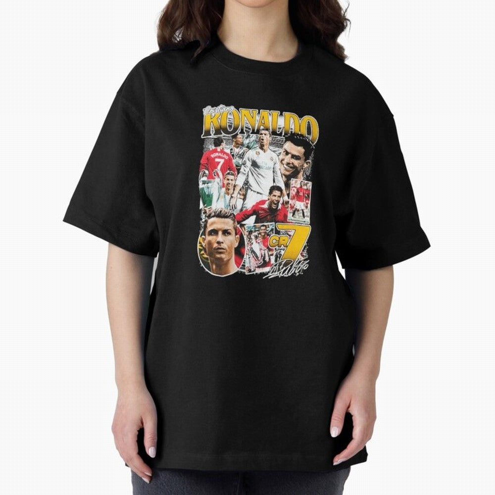 Cristiano Ronaldo Cr7 Collage Oversized T-Shirt Honor FIFA World Cup 2026 Spirit, with England, CR7, Stadium Memories, Football Loyalty, International Chants and Championship Tradition; Ideal for Fans Who Follow Messi, Cristiano Ronaldo, CR7,