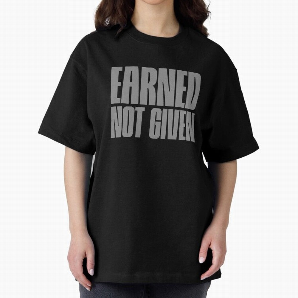 Earned not given grey 2 Oversized T-Shirt Embrace FIFA World Cup 2026 Group Stage for Fans of Cristiano Ronaldo, Haaland and CR7 and Germany, Bringing Vintage Soccer Flavor, Modern Football Stars, National Flags and Final Night Emotion; Made for