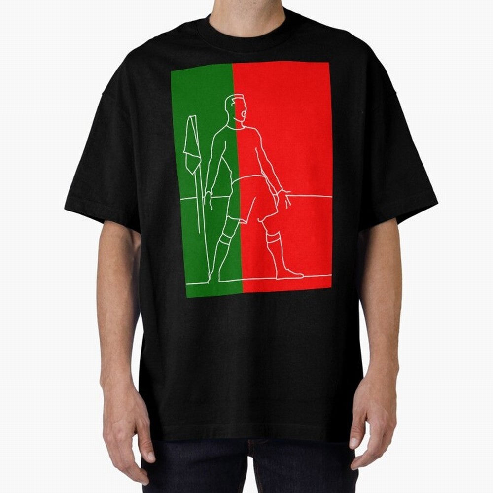Siuuu! (color) Oversized T-Shirt Celebrate Football Dreams Across FIFA World Cup 2026 Group Stage for Fans of Cristiano Ronaldo, Haaland and CR7 and Portugal, Spain and Germany, Bringing Goal Celebration Energy, Supporter Heritage, Football Icons