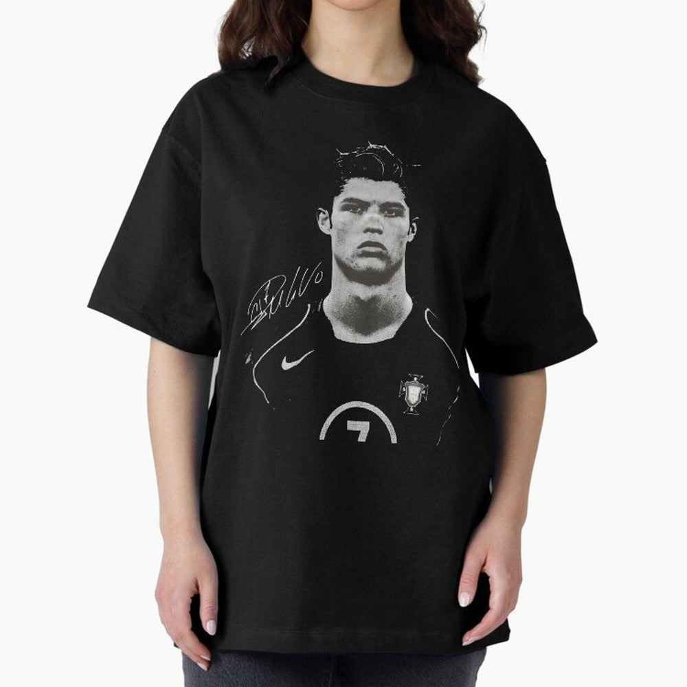 Cristiano Ronaldo Vintage Bootleg Oversized T-Shirt Celebrate the Road through the FIFA World Cup 2026 Group Stage Journey through Haaland Highlights, Spain and Netherlands Pride, Sports Nostalgia, International Competition, Famous Players and