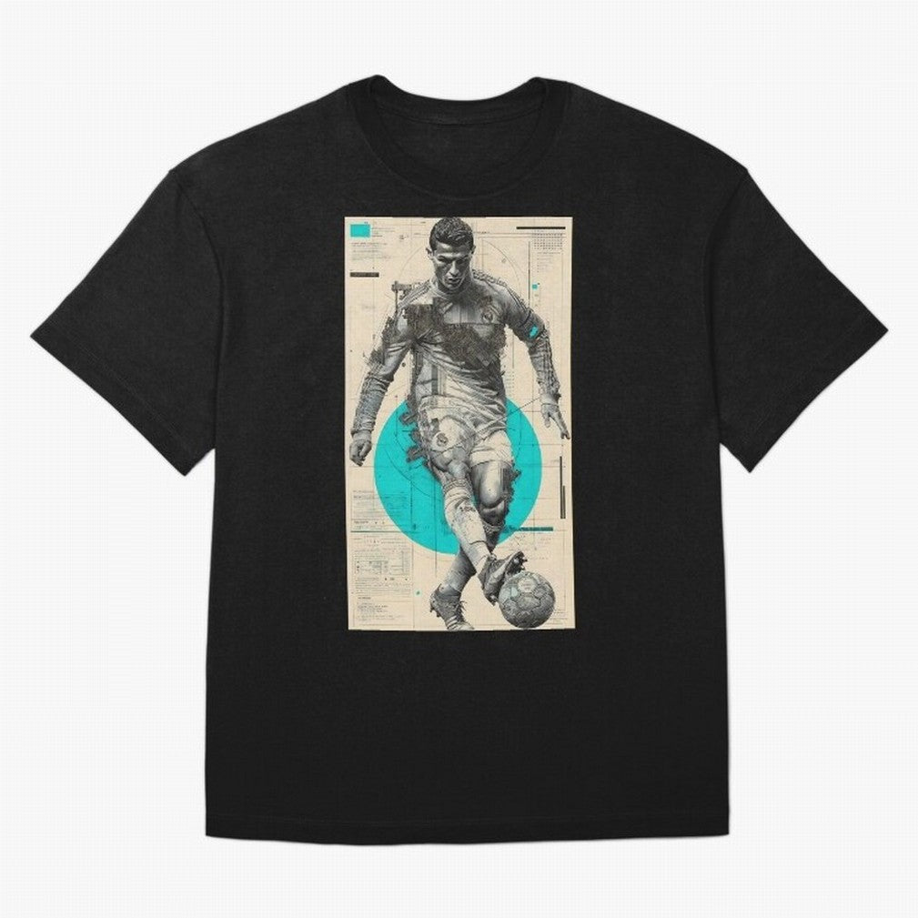 Futuristic Cristiano Ronaldo Illustration ¨C Cyber-Tech Football Art Oversized T-Shirt Enjoy FIFA World Cup 2026 Group Stage Spirit, Filled with Argentina and Brazil, Cristiano Ronaldo, Match Day Excitement, Supporter Culture, Golden Goals and