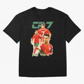 CR7 Cristiano Ronaldo illustration watercolour Oversized T-Shirt Create the FIFA World Cup 2026 USA Canada Mexico Journey through Messi, CR7 and Mbappe Highlights, Argentina, France and Brazil Pride, Match Day Excitement, Supporter Culture, Golden