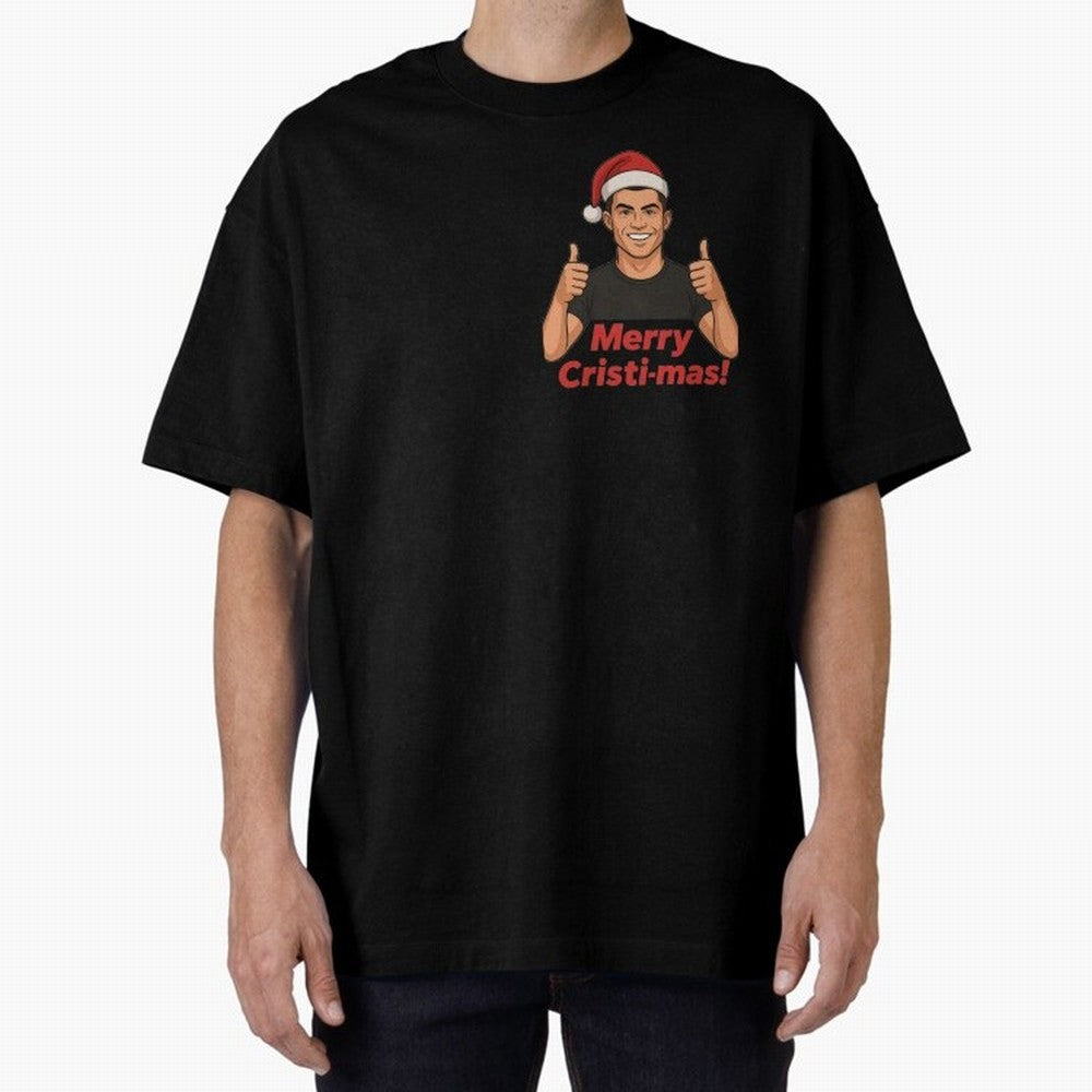Merry Cristi-mas! CR7 Xmas holiday cheer Oversized T-Shirt Keep the Legacy of FIFA World Cup 2026 Group Stage Driven by Messi, CR7 and Mbappe, Brazil Energy, Champion Mindset, Group Stage Buzz, Knockout Tension and Passionate Fan Culture; Ideal for