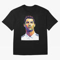 Cristiano Ronaldo Wpap Art Oversized T-Shirt Elevate FIFA World Cup 2026 Capturing Cristiano Ronaldo, Haaland and CR7, Argentina, France and Brazil Energy, Championship Spirit, Famous Goals, Roaring Crowds and International Football Unity; Made for