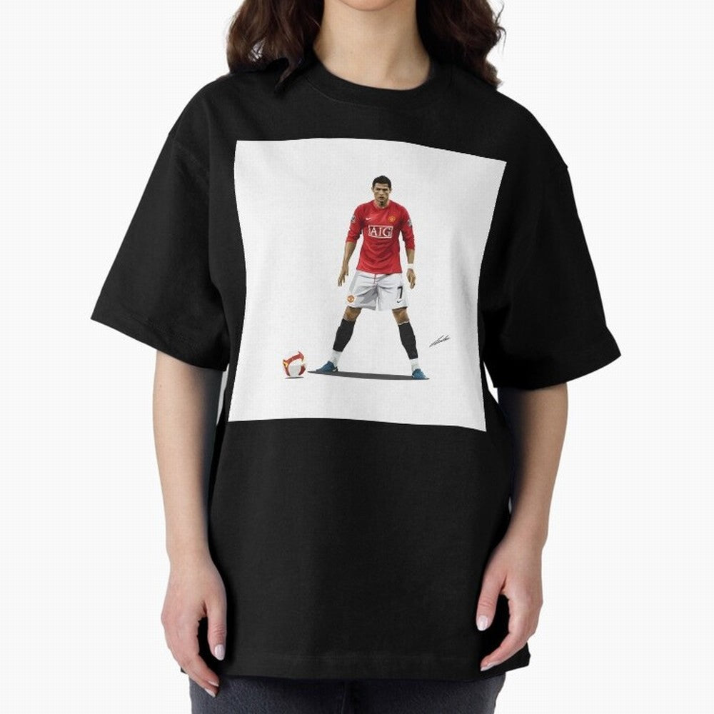 Cristiano Ronaldo CR7 Man Utd Oversized T-Shirt Bring a Champion Mindset to FIFA World Cup 2026 USA Canada Mexico for Fans of Messi, Neymar and Mbappe and Germany, Bringing Goal Celebration Energy, Supporter Heritage, Football Icons and Worldwide