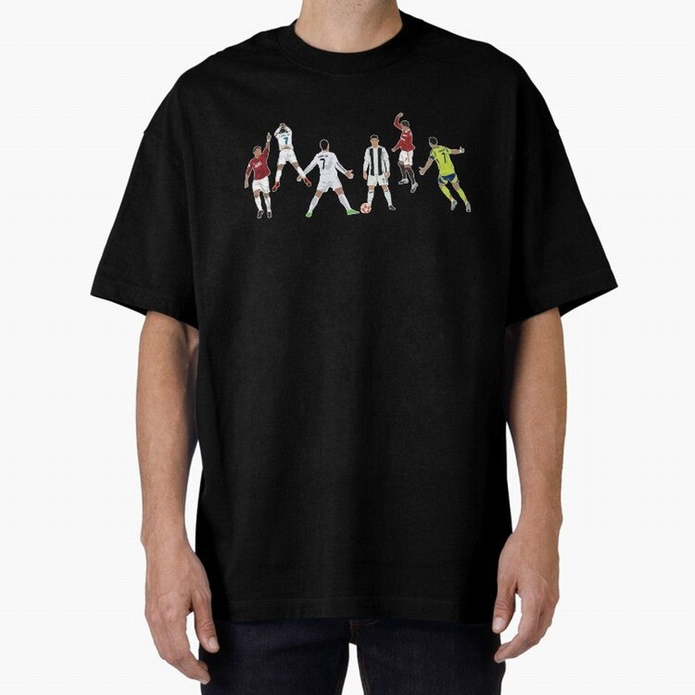 Ronaldo Forever Minimalist Career Goal Celebrations Oversized T-Shirt Follow the Road to FIFA World Cup 2026 Group Stage Built around Haaland, Portugal Energy, Sports Nostalgia, International Competition, Famous Players and Unforgettable Victories;