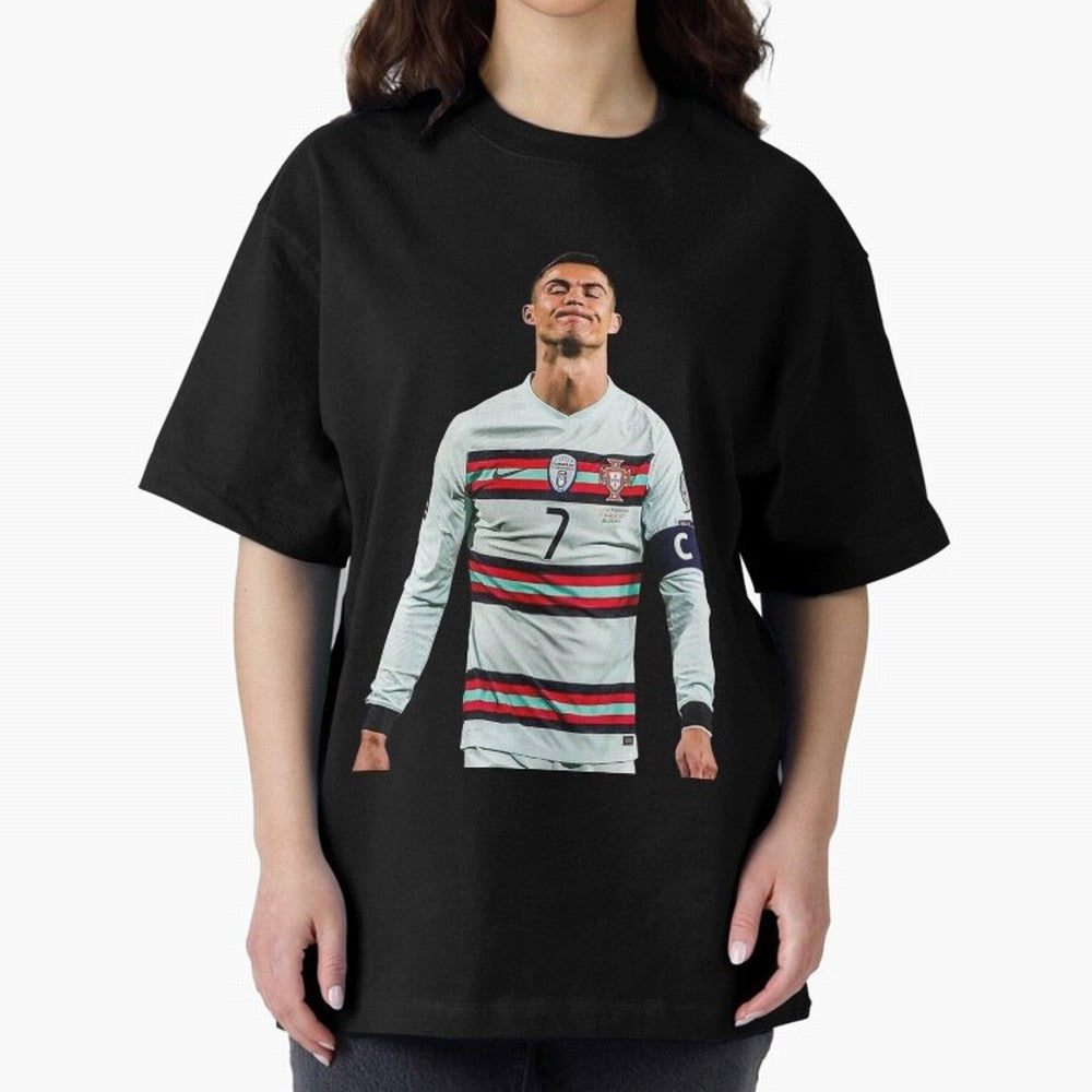 Cristiano Ronaldo Design Oversized T-Shirt Celebrate Global Football Passion for FIFA World Cup 2026 USA Canada Mexico, Connected to Messi, England, France and Netherlands, Fan Favorite Moments, National Team Passion, Big Match Drama and Soccer