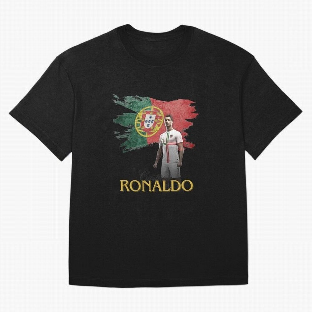 Cristiano Ronaldo - Portugal Flag Tribute (SIUUU!) Oversized T-Shirt Carry the Colors and Pride of Match Day Hype around FIFA World Cup 2026, Messi, CR7 and Mbappe, France, Stadium Memories, Football Loyalty, International Chants and Championship