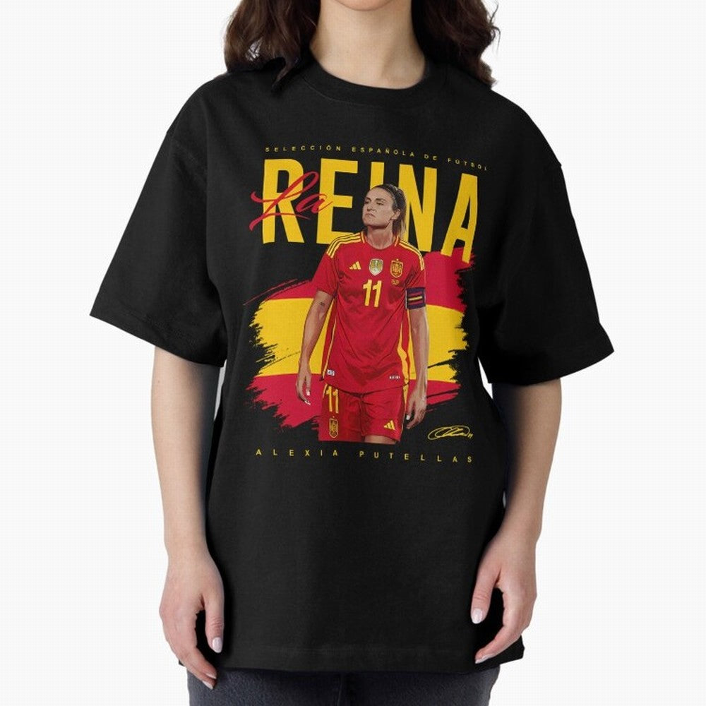 Alexia Putellas Oversized T-Shirt Spotlight FIFA World Cup 2026 USA Canada Mexico Centered on Cristiano Ronaldo, Brazil Energy, Worldwide Fan Energy, Dramatic Goals, Stadium Lights and Championship Celebrations; Great for Supporters Who Love
