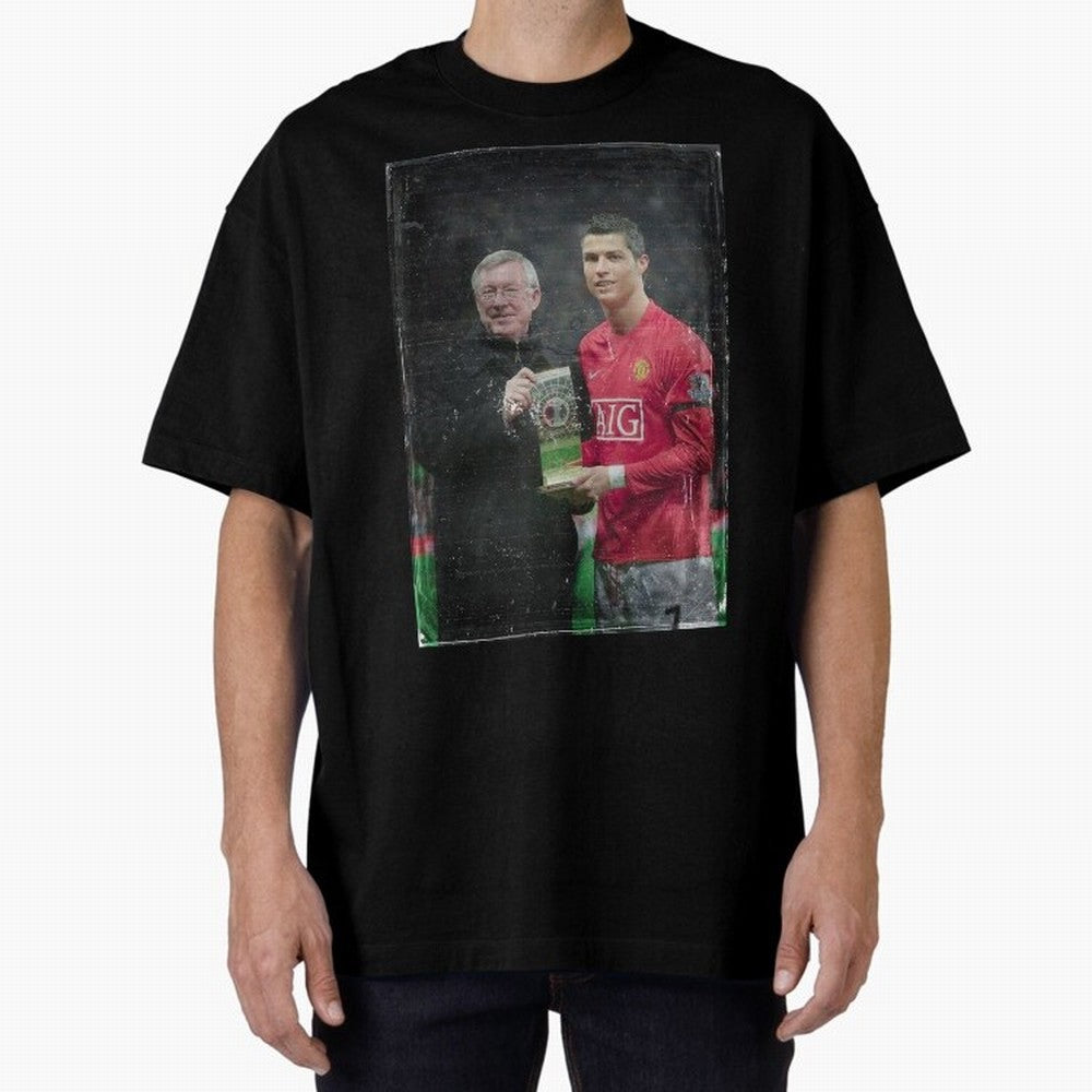 Cristiano Ronaldo and Sir Alex Ferguson Oversized T-Shirt Share the Excitement of FIFA World Cup 2026 USA Canada Mexico for Fans of Messi and Cristiano Ronaldo and Netherlands, Bringing Football Passion, Legendary Performances, Festival Vibes and