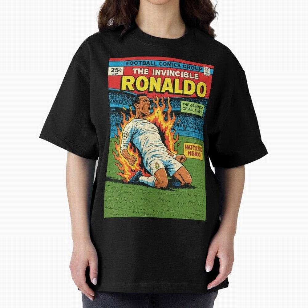 CR7 Comic Oversized T-Shirt Celebrate National Team Dreams in Match Day Hype around FIFA World Cup 2026 Group Stage, Messi and Cristiano Ronaldo, England, France and Netherlands, Football History, Final Match Energy, Crowd Noise and Once in a