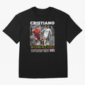 Cristiano Ronaldo Collage Oversized T-Shirt Show Your Stadium Side during the FIFA World Cup 2026 USA Canada Mexico Journey through Messi Highlights, Spain Pride, Championship Spirit, Famous Goals, Roaring Crowds and International Football Unity;
