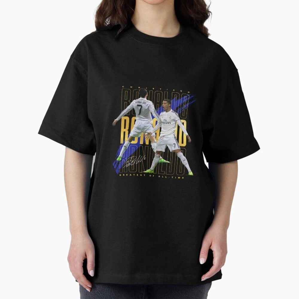 Cristiano Ronaldo Suuiii! Oversized T-Shirt Celebrate Unforgettable Nights in FIFA World Cup 2026 USA Canada Mexico for Fans of Neymar and France and Portugal, Bringing Sports Nostalgia, International Competition, Famous Players and Unforgettable